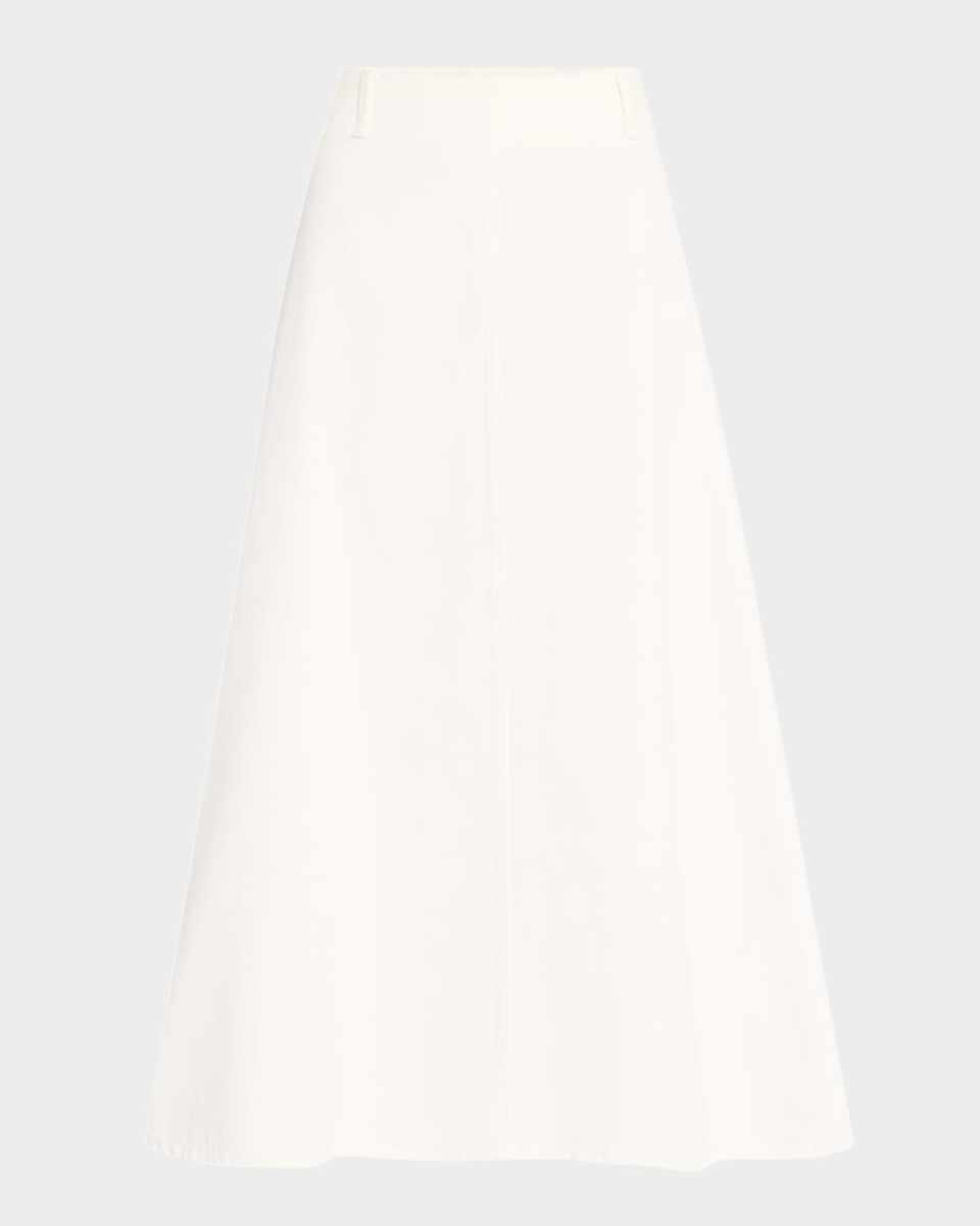 Carlas A-Line Organic Cotton Twill Midi Skirt